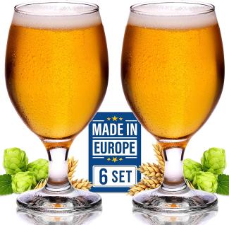 Craft Biergläser-Set, belgischer Stil, Stieltulpe Classics, IPA Bierverkostung, 327 ml, 6 Stück