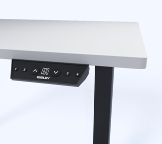 Bisley Home Tisch, Metall, Gestell 333 schwarz Platte 007 lichtgrau weiß, Medium