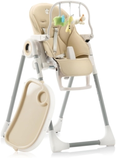 Sweety Fox Mitwachsender Hochstuhl Baby mit Liegefunktion, Verstellbar & Klappbar - Höhe 7-fach Rückenlehne 5-fach verstellbar, Abnehmbares Tablett mit Teller, Kinderhochstuhl