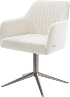 Drehstuhl Greg-Flex Bouclé Soft Beige Fußkreuz Graphit 360° drehbar Wippfunktion Taschenfederkern