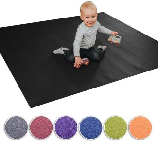 Wunschkind® Krabbelmatte | Krabbelunterlage | Made in Germany | Anti-Rutsch | Öko-Tex 100 | 120x170cm Schwarz