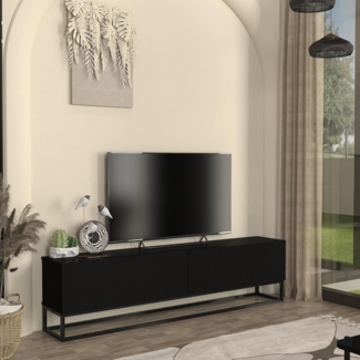 TV-Lowboard Verpsboga langes Gestell 180 x 32 x 47 cm Schwarz [en. casa]