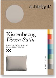 Schlafgut Woven Satin Bettwäsche|Kissenbezug einzeln 60x80 cm| sand-mid