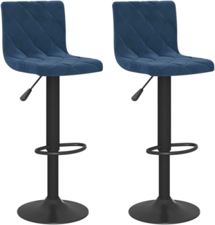vidaXL Barhocker 2 Stk. Blau Samt 333735