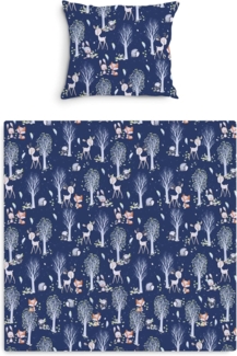 Amilian Babybettwäsche Kinderwagenset - 2tlg. Kinderbettwäsche - 80x80 cm + 35x40 cm, 100% Baumwolle, 2 teilig, Bettwäscheset für Kinderwagen, Wiege, Babybett - Baby Bettwäsche