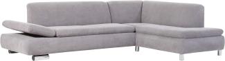 Terrence Ecksofa Veloursstoff Silber Metallfüße verchromt