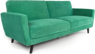 Menzzo Refresha Samt, Holz, Stoff, Grün, Sofa: L220 x T86 x H86 cm, Bett: L220 x T109 x H43 cm, Füße: 16 cm