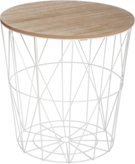 WELL HOME - Beistelltisch 'kumi' aus weißem Metall, Ø40x41 cm