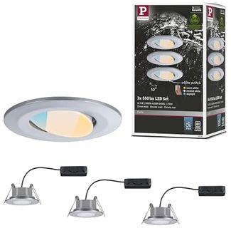 Paulmann 93095 HomeSpa LED Einbauleuchte Calla 3er-Set WhiteSwitch IP65 Chrom matt
