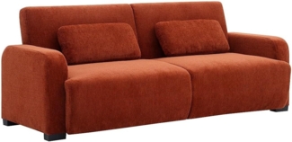 Vente-unique - 3-Sitzer Schlafsofa Clic-Clac - Chenille-Stoff - Terrakotta - LOMARIO