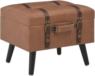vidaXL Hocker mit Stauraum 40 cm Braun Kunstleder 247531