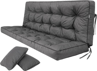 Bjird Bankauflage Pola 100 cm 120 cm 150 cm 180 cm, für Gartenbank und Hollywoodschaukel - inkl. 2 Stück Seitenkissen