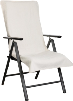 Brandsseller Frottee-Schonbezug für Gartenstuhl und Gartenliege sowie als Strandliegenauflage - aus 100% Baumwolle - ca. 65x130 cm (Creme/Weiß)