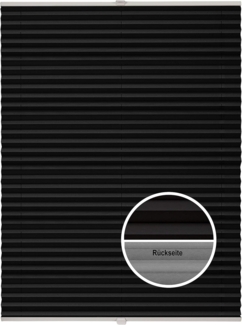 ondeco Plissee Thermo ohne Bohren mit Klemmträger,Sonnenschutz für Fenster innen, lichtschutz und Blickdicht, Faltrollo Sichtschutz für Tür, Jalousie Rollo leicht verdunkelnd - Schwarz - 95x130 cm