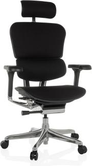 hjh OFFICE Bürostuhl ergonomisch ERGOHUMAN GEN2 Originales Design, Bürosessel mit Flexibler Lordosenstütze, Sitzfläche gepolstert, Stoff Schwarz