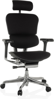 hjh OFFICE Bürostuhl ergonomisch ERGOHUMAN GEN2 Originales Design, Bürosessel mit Flexibler Lordosenstütze, Sitzfläche gepolstert, Stoff Schwarz