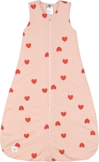 LÄSSIG Baby Schlafsack ärmellos aus Bio Baumwolle 2,5 TOG/Sleeping Bag Heart peach rose, Größe 62/68