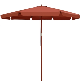 Kingsleeve Sonnenschirm 330 cm Holz mit UV Schutz 80+ Schutzhülle Balkon Garten Terracotta