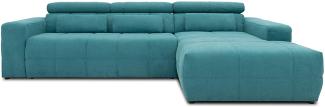 DOMO. collection Brandon Ecksofa, Sofa mit Rückenfunktion in L-Form, Polsterecke Eckgarnitur, 288 x 175 x 80 cm, Polstergarnitur in türkis
