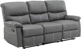 Vente-unique - Relaxsofa 3-Sitzer - Kunstleder - Grau - CANBY