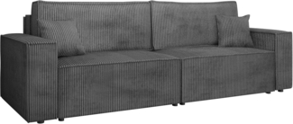 Schlafsofa Kobaro Cord mit 2 Bettkästen und Schlaffunktion (Farbe: Poso 22)