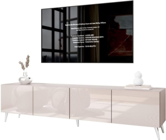 Lookway TV-Schrank COLGANTE 200 Kaschmir Hochglanz mit Metallbeinen (2x TV- Schrank) Breite: 200 cm