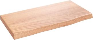 vidaXL Wandregal Hellbraun 40x20x2 cm Massivholz Eiche Behandelt 363623