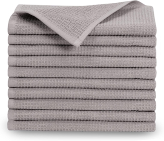 ZOLLNER Gästehandtücher, Glattvelours (10-St), 30x50 cm, 100% Baumwolle, vom Hotelwäschespezialisten, Waffelpique, Stone