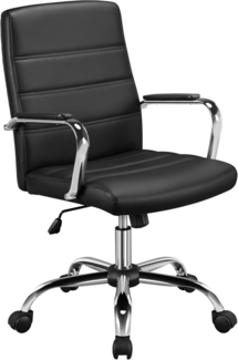 Yaheetech Schreitischstuhl ergonomisch Bürostuhl mit Armlehnen Home-Office Stuhl Drehstuhl mit Rollen Arbeitsstuhl mit Rückenlehne für Büro/Arbeitszimmer Schwarz