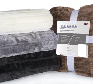 Wohndecke Alaska Kuscheldecke Sofa Felloptik Pelzimitat XXL 200x240cm natur, CelinaTex, allergikergeeignet,bügelfrei,flauschig,kuschelweich,mollig warm