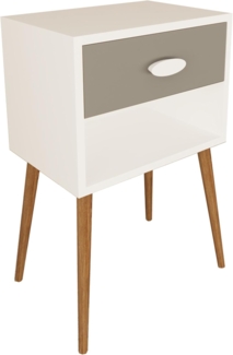 VCM Nachttisch Singol 920240 Weiß / Anthrazit H. 70 x B. 45 x T. 30 cm