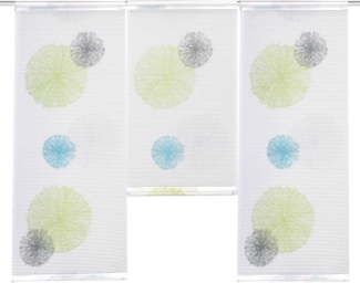 Clever-Kauf-24 Scheibengardine 3-teiliges Mini Flächenvorhang Set Rawlins grün blau Scheibengardine, Stangendurchzug, halbtransparent