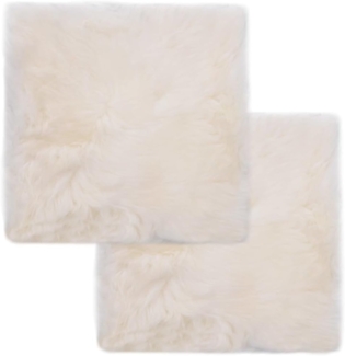 vidaXL Sitzkissen 2 Stk. Weiß 40x40 cm Echter Schafspelz 283885