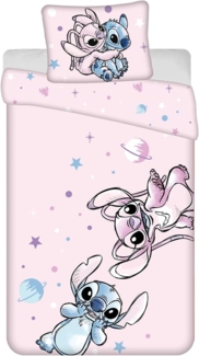 Disney Lilo & Stitch Bettwäsche Baumwolle 140x200 + 70x50cm, Reißverschluss