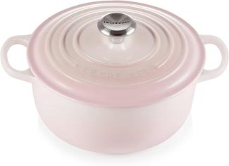 Le Creuset Signature Gusseisen-Bräter mit Deckel, Für alle Herdarten und Induktion geeignet, Rund, Shell Pink, 20,0 cm, 2.4