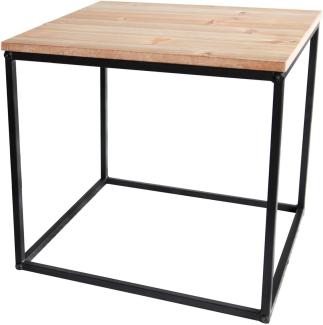 Beistelltisch Metalltisch Holz Kiefer Couchtisch Sofatisch Kaffeetisch 39x39 cm