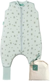 molis&co - Baby Schlafsack mit Füßen und Socke - Ideal für den Winter - Babyschlafsack mit Beinen 2,5 tog - 100% Baumwolle (Oeko-TEX 100), Premium Qualität - Botany Green (70 cm)