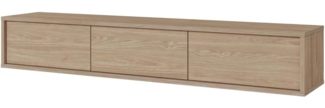 Lomadox Lowboard FORLI-83, Eiche braun stehend hängend Push-to-open Klappen 180x32x36 cm
