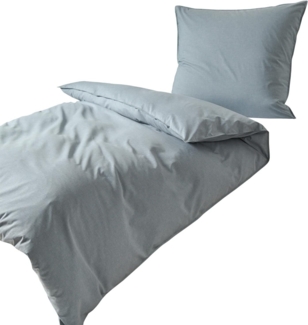 Traumschlaf Basic Uni Bettwäsche Chambray|200x200 cm + 2x 80x80 cm| mint