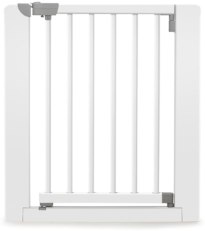 Geuther 2712 WE Türschutzgitter aus Holz ohne Bohren, für Türbreiten 73, 5 - 81 cm, zum Klemmen, Weiß