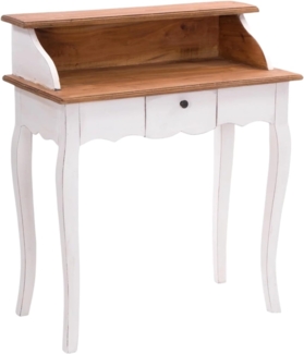 DESIGN DELIGHTS RUSTIKALER MASSIVHOLZ SEKRETÄR Napoleon | 80 x 92 x 40 cm (BxHxT), Mahagoni, Shabby Style Konsolentisch | Schreibtisch im Kolonialstil | Farbe: 06 weiß-Landhaus