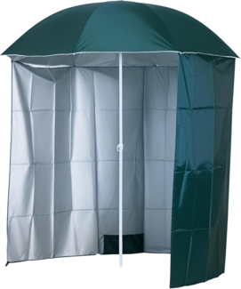 Outsunny Sonnenschirm Sonnenschutz mit Seitenwand, Strand,Polyester, Dunkelgrün, LxB: 220x220 cm, Sonnenschutz, Strandschirm, Φ2,2 x H2,2m