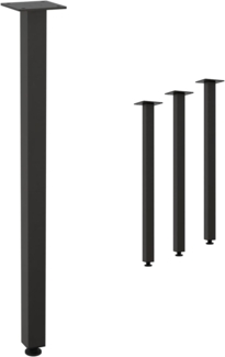 HAGO Tischbein Set 4 Stück Möbelfuß Stahl Industriell 4x4cm höhenverstellbar 72cm