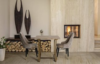 Dmora Tisch Bisenti 80 x 80 x 76 cm Gold, Quadratisch, 4 Plätze