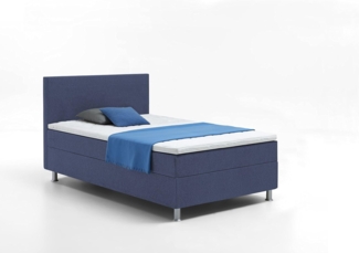 ATLANTIC home collection Edison Boxbett inklusive Rost und H3 Federkernmatratze, Blau, 120 x 200 cm