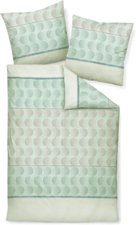 Janine Feinbiber Bettwäsche 135 x 200 cm 80 x 80 2 teilig DAVOS 65155-06-500 salbeigrün granat