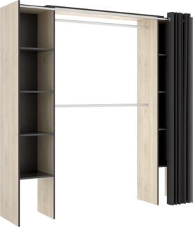 Vente-unique - Kleiderschrank Kleiderschranksystem - B. 110/180 cm - Eichefarben & Anthrazit - DORIAN