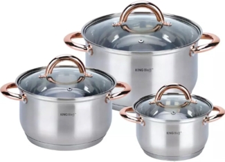 Kinghoff Kinghoff Stahltöpfe 6 Elemente Rosegold KH1761