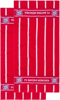 FC Bayern München Badetuch FC Bayern München Handtuch I Gäste-Handtücher I 2er Set I Rot-Weiß, Baumwolle