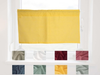 beties Scheibengardine Leinen, Stangendurchzug (1 St), halbtransparent, 100% Leinen, Bistrogardine 45x85 cm Landhausstil mit Tunnelaufhängung Fertiggardine